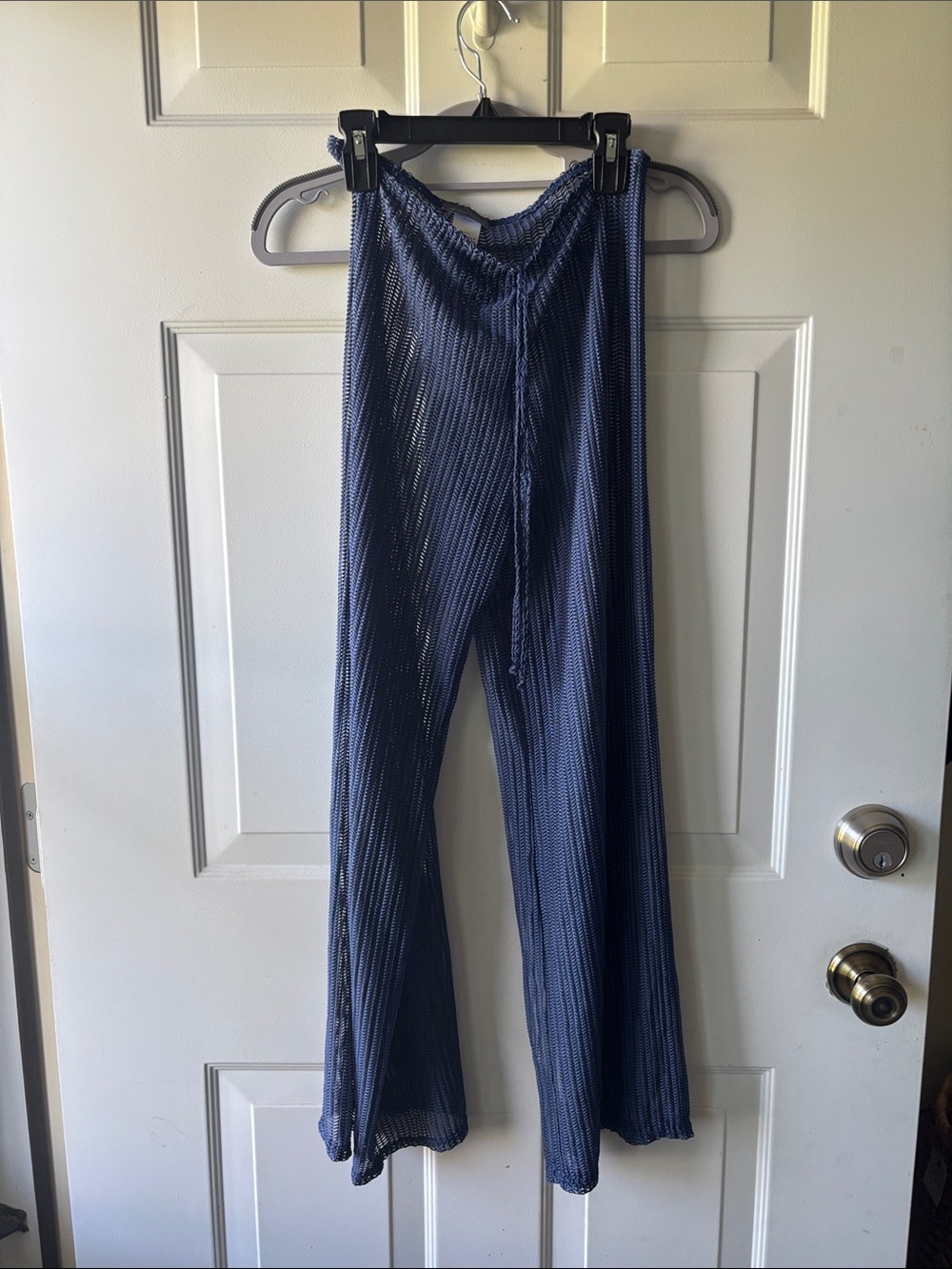 Jordan Taylor Navy Knit Wide-Leg Swim Coverup Pants